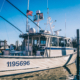 Side view of docked boat with durabrite lights